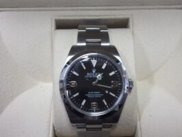 ロレックス（ROLEX）214270 エクスプローラーⅠ旧インデックス 梨地 ランダム番 ルーレット文字盤