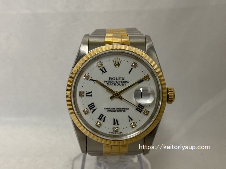 ブランド「ロレックス」商品名「デイトジャスト 旧ダイヤ」型番「16233G」カラー「ホワイト」