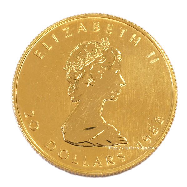 メープルリーフ金貨　20ドル　1986