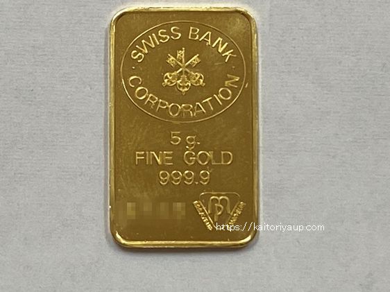 商品名「スイスバンクSWISSBANKCORPORATIONFINEGOLD純金インゴット999.95g」