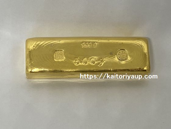 商品名「三越（精錬会社刻印無）K24純金インゴット500g999.9」