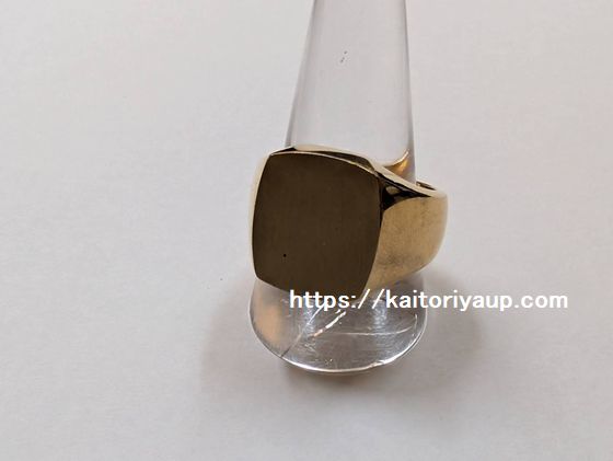 商品名「指輪【リング】印台K18幅約7-18mm厚み約2mm23号38.0g」